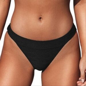 Cupshe Textured High Cut Cheeky Bikini Bottoms